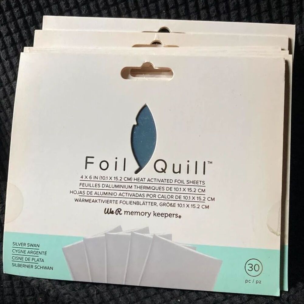 Foil Quill 4x6 Silver Swan  Heat Activated Foil Sheets